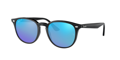 Black, Mirrored Blue-Polarized, Rayban