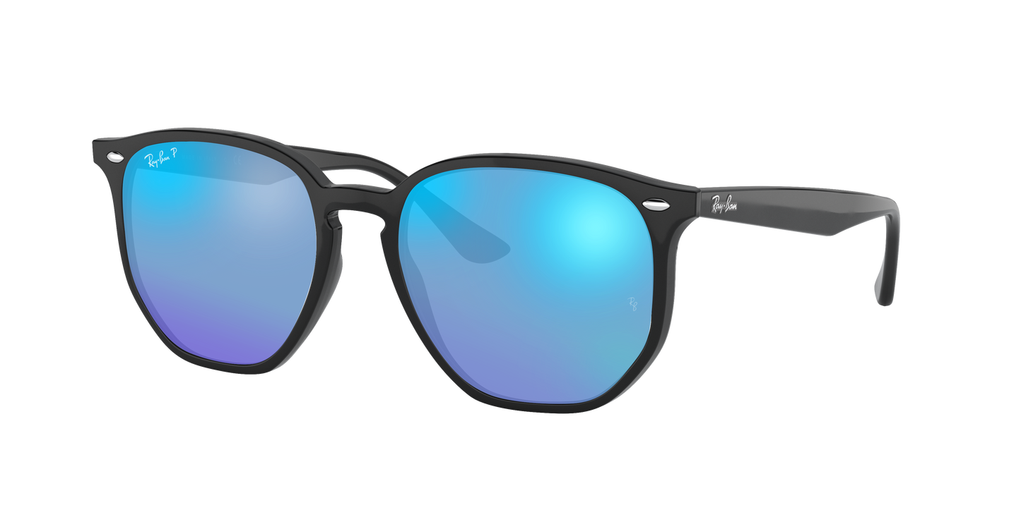 Black, Mirrored Blue-Polarized, Rayban