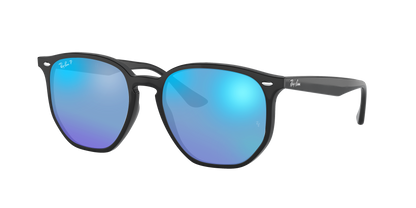 Black, Mirrored Blue-Polarized, Rayban