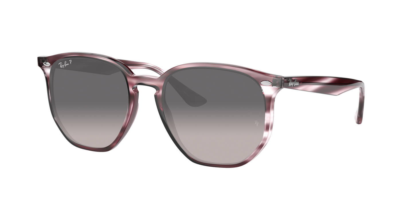 STRIPED BORDEAUX HAVANA, Grey Gradient-Polarized, Rayban