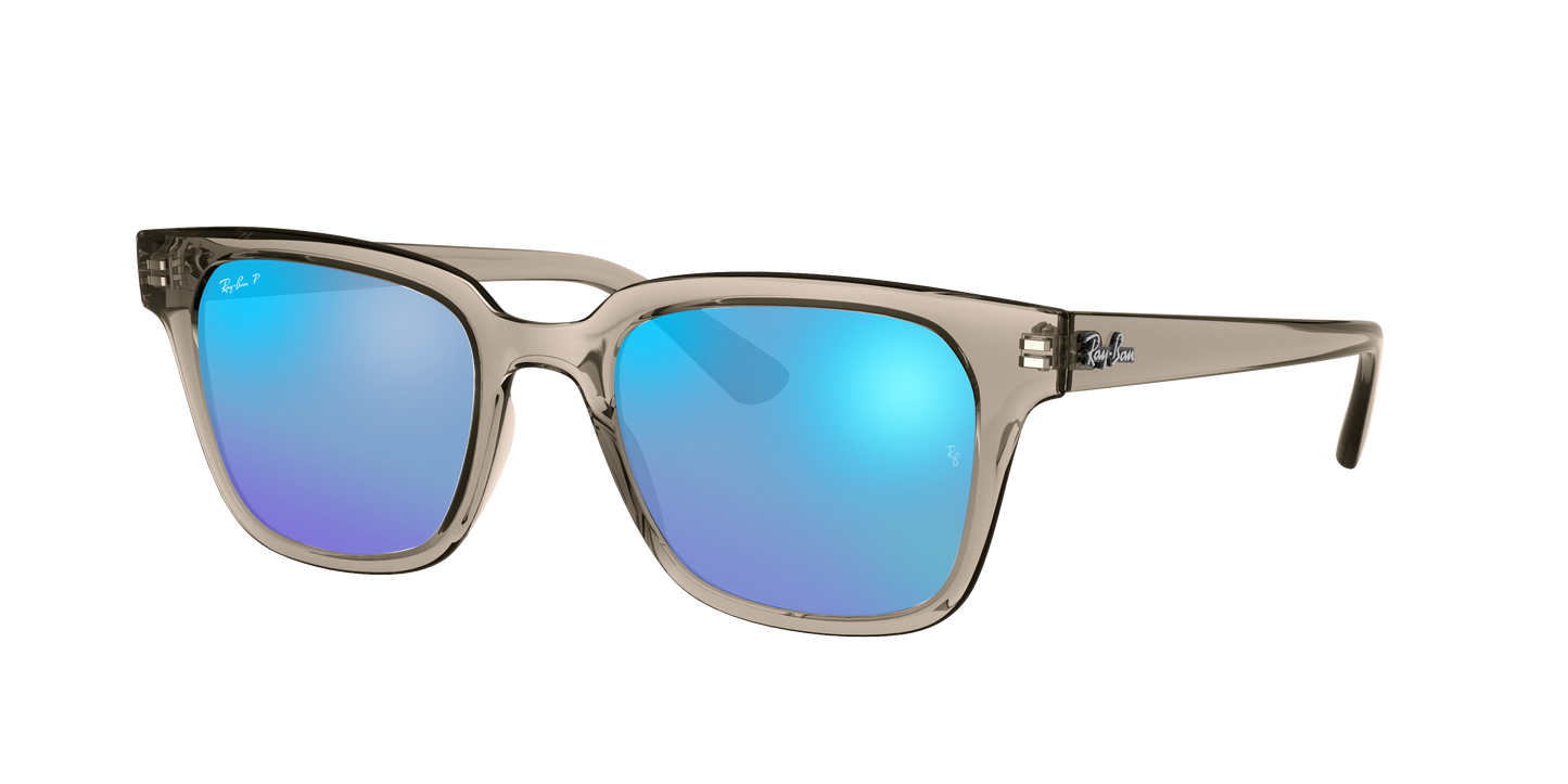 Transparent Grey, Mirrored Blue-Polarized, Rayban