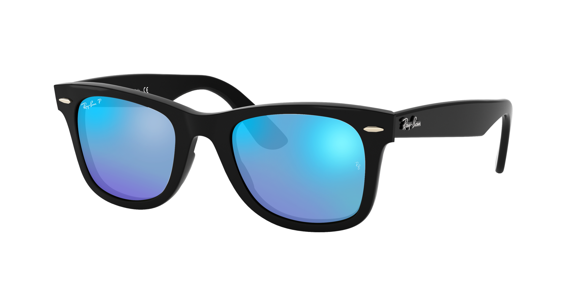 Black, Mirrored Blue-Polarized, Rayban