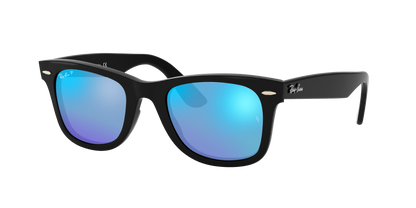 Black, Mirrored Blue-Polarized, Rayban
