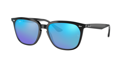 Black, Mirrored Blue-Polarized, Rayban