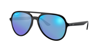 Black, Mirrored Blue-Polarized, Rayban