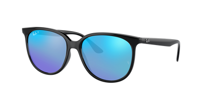 Black, Mirrored Blue-Polarized, Rayban