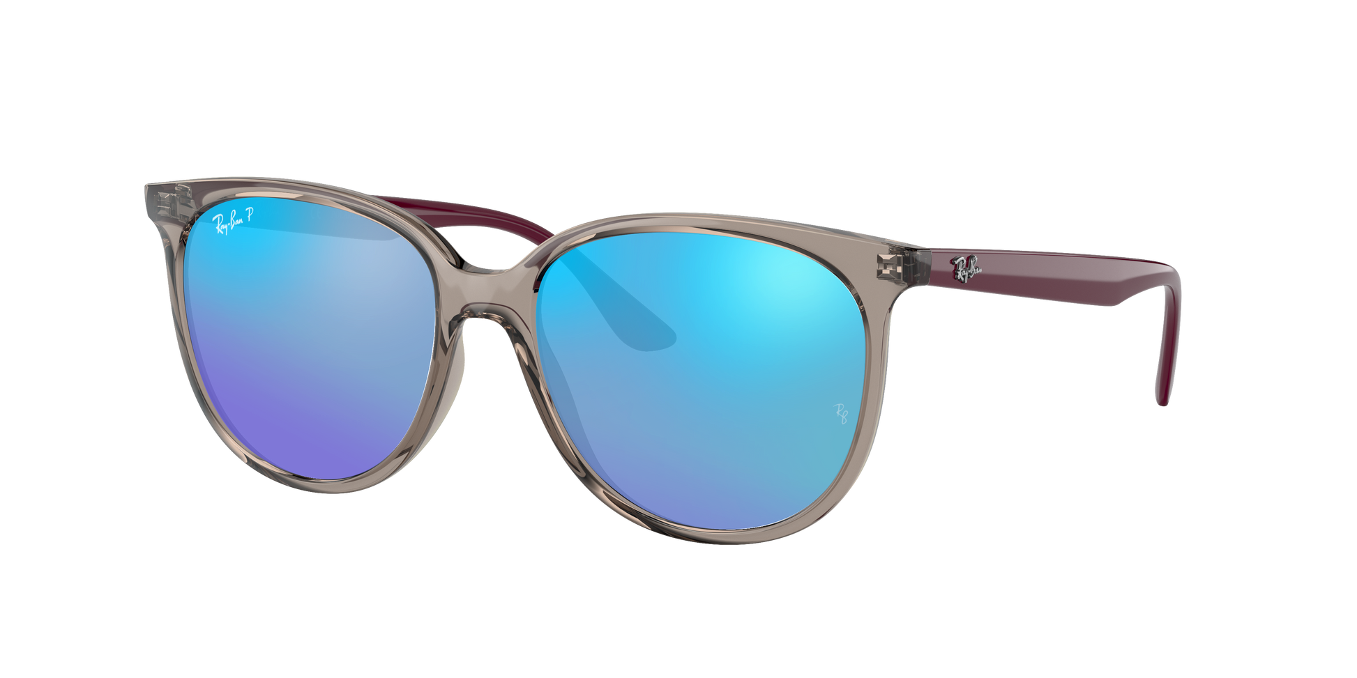 Transparent Grey, Mirrored Blue-Polarized, Rayban
