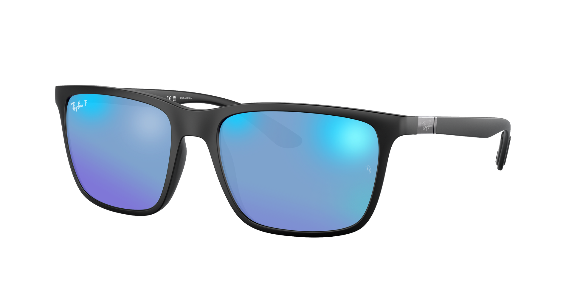 Black, Mirrored Blue-Polarized, Rayban