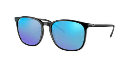 Black, Mirrored Blue-Polarized, Rayban