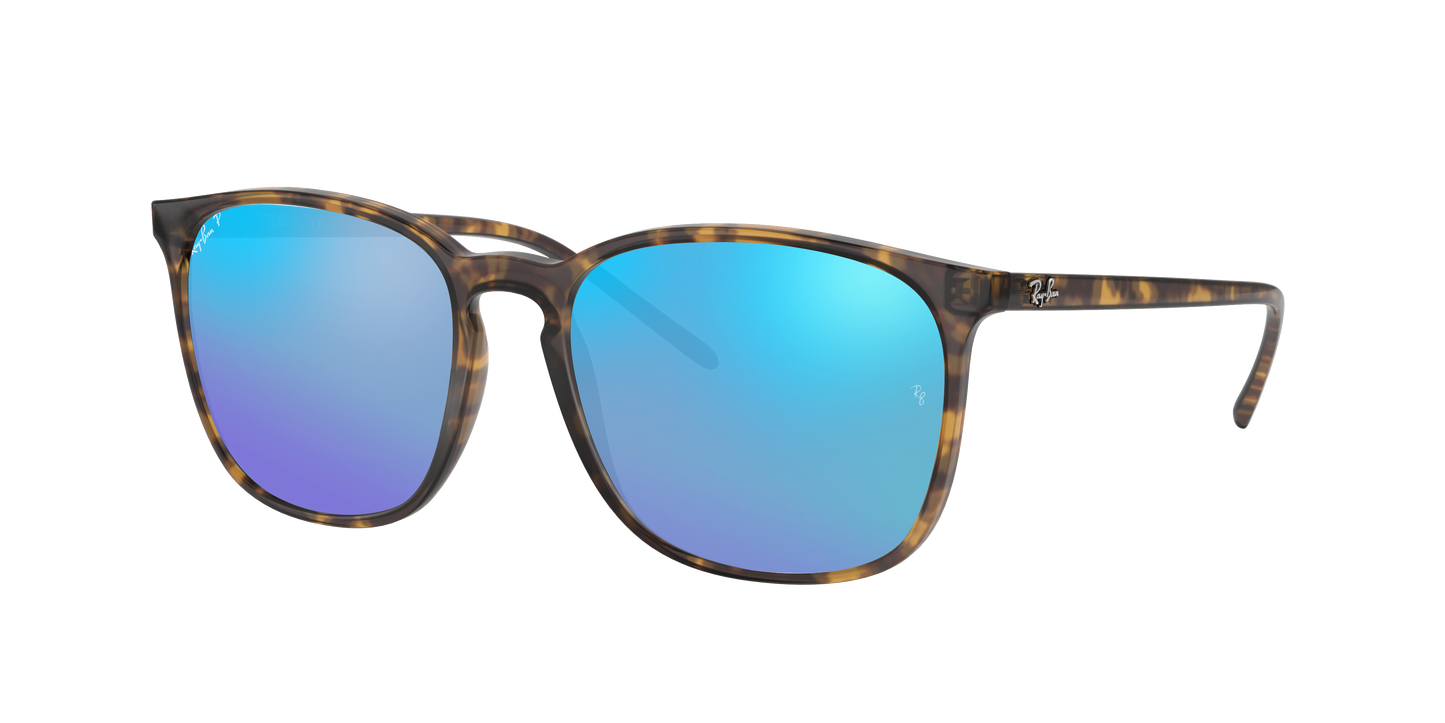 Light Havana, Mirrored Blue-Polarized, Rayban