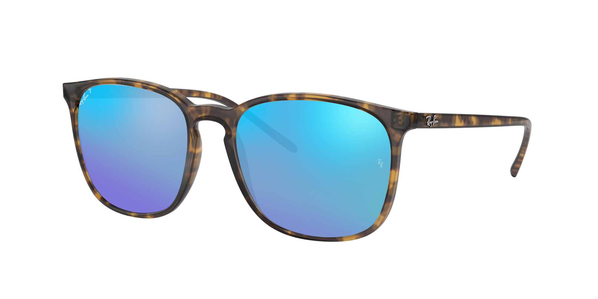 Light Havana, Mirrored Blue-Polarized, Rayban
