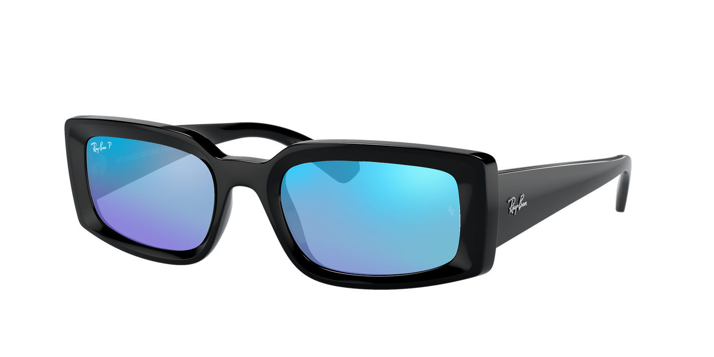 Black, Mirrored Blue-Polarized, Rayban