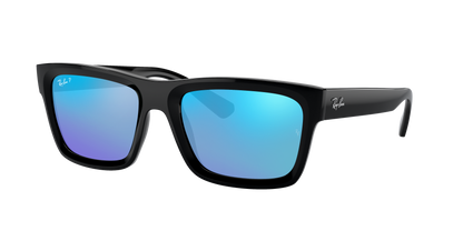 Black, Mirrored Blue-Polarized, Rayban