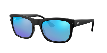 Matte Black, Mirrored Blue-Polarized, Rayban