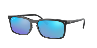 Black, Mirrored Blue-Polarized, Rayban
