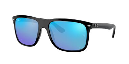 Black, Mirrored Blue-Polarized, Rayban