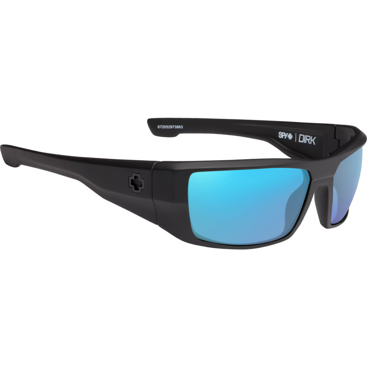 Soft Matte Black, Blue-Mirrored