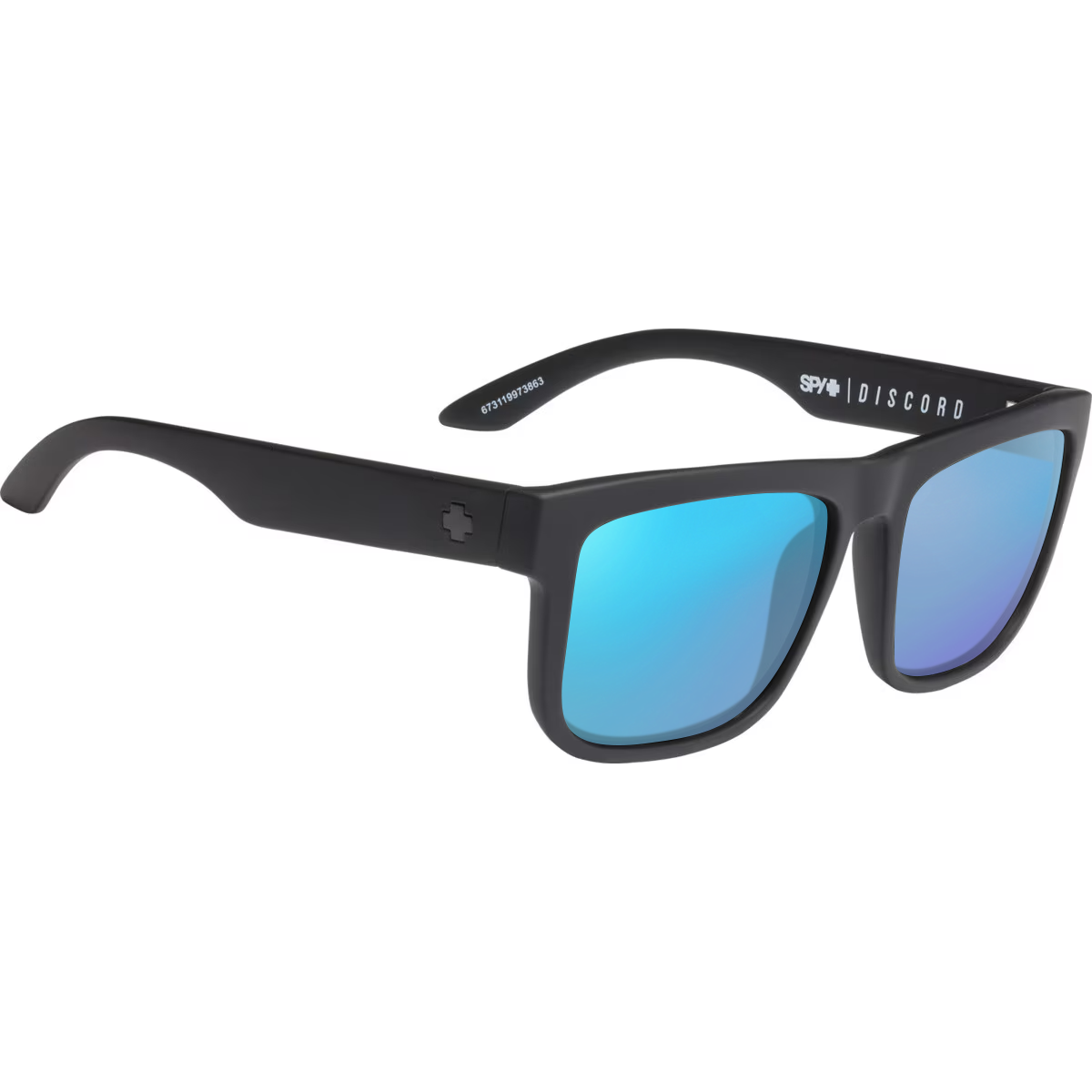 Soft Matte Black, Blue-Mirrored