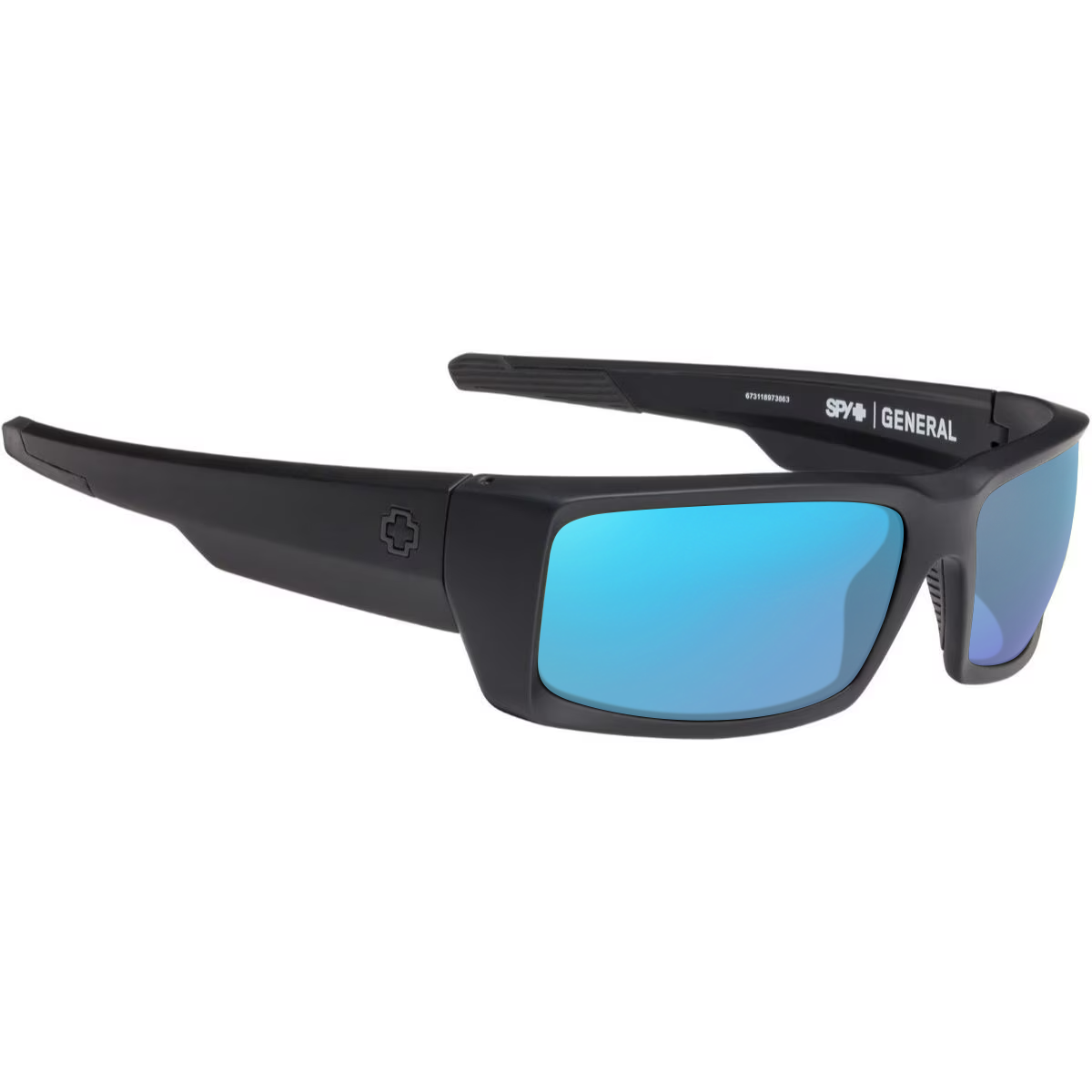 Dale Jr Matte Black, Blue-Mirrored