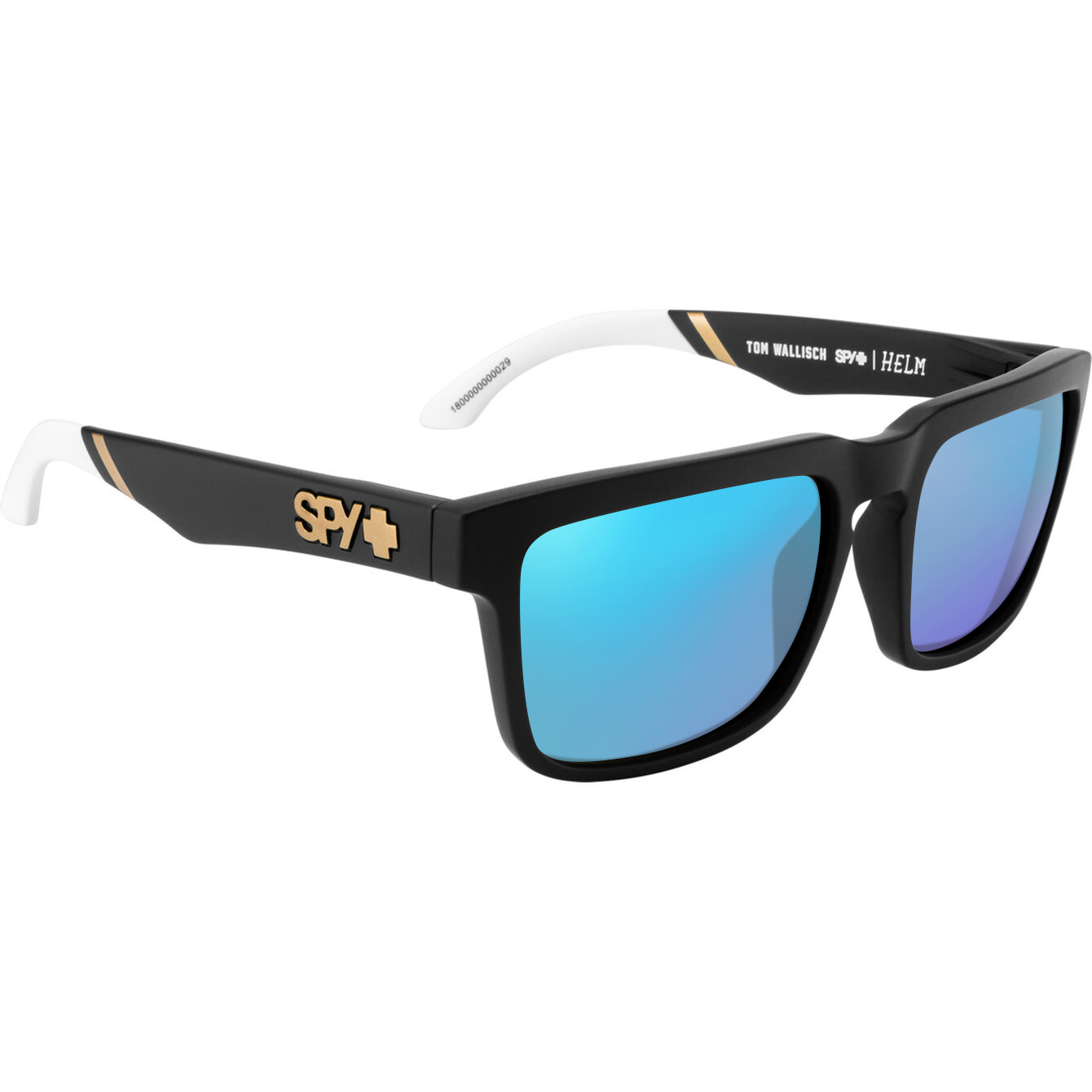 SPY + Tom Wallisch Matte Black, Blue-Mirrored