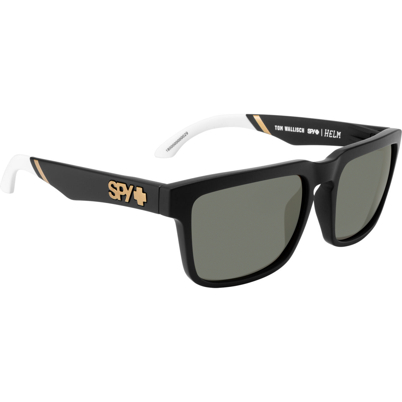 SPY + Tom Wallisch Matte Black, Green-Polarized