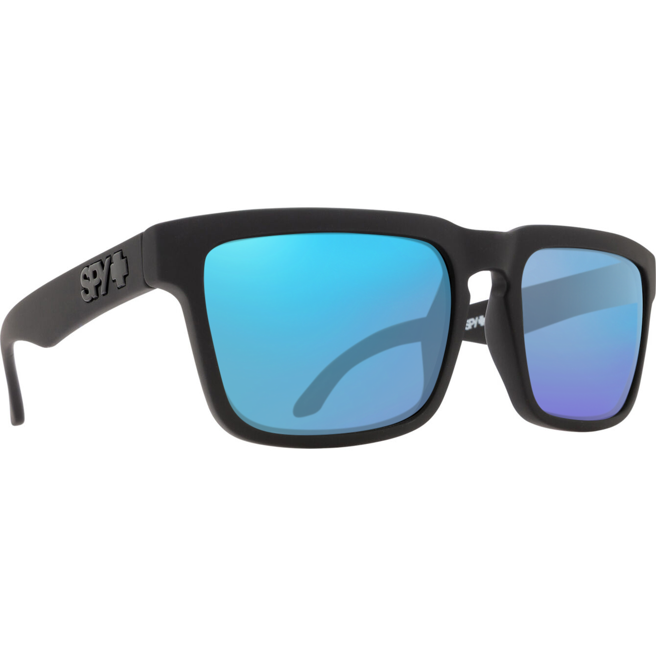 Soft Matte Black, Blue-Mirrored