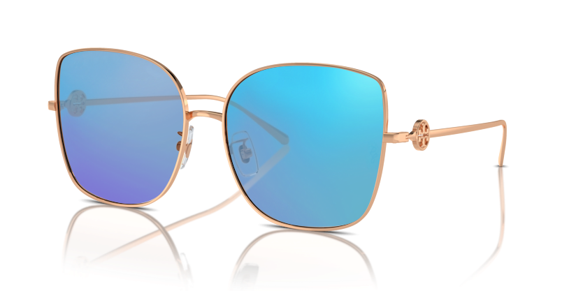 Rose Gold, Blue-Mirrored