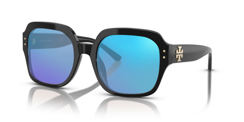 Black, Blue-Mirrored