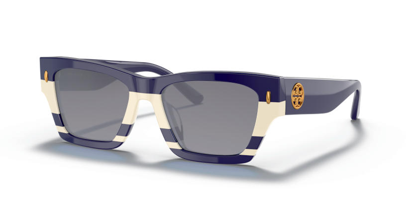 Navy Ivory Vintage Stripes, Grey-Polarized