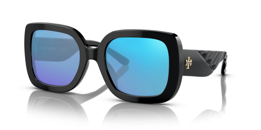 Black, Blue-Mirrored