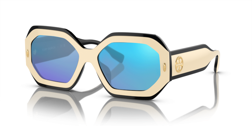 Black/Ivory, Blue-Mirrored