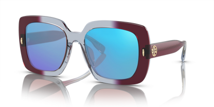 Gradient Burgundy, Blue-Mirrored