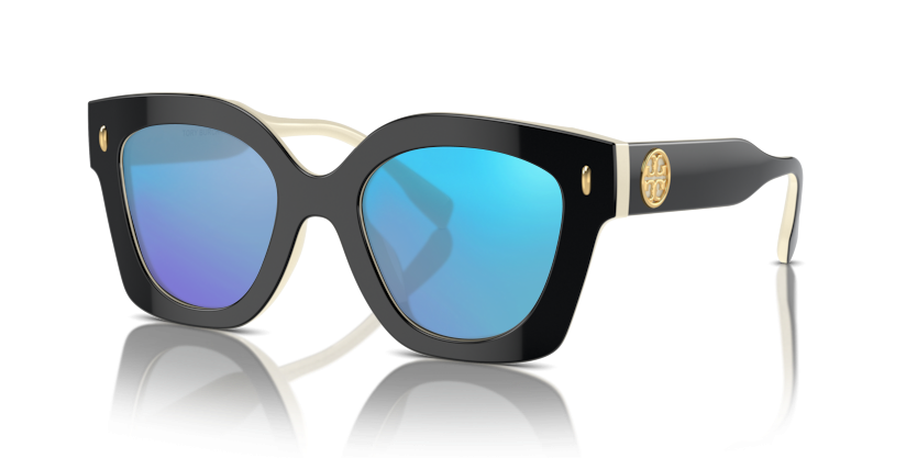 Black/Ivory, Blue-Mirrored