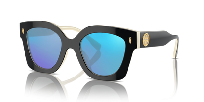 Black/Ivory, Blue-Mirrored