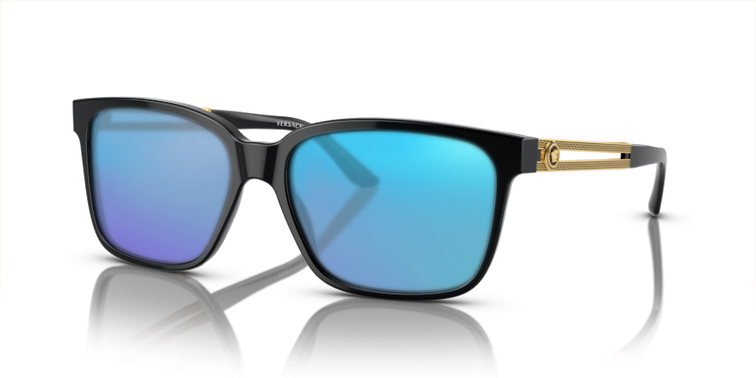Black, Blue-Mirrored