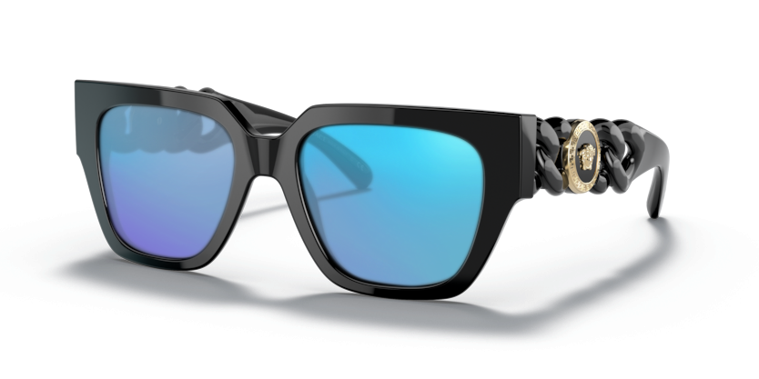 Black, Blue-Mirrored