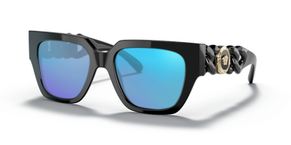 Black, Blue-Mirrored