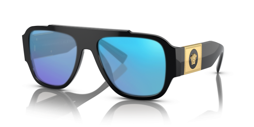 Black, Blue-Mirrored