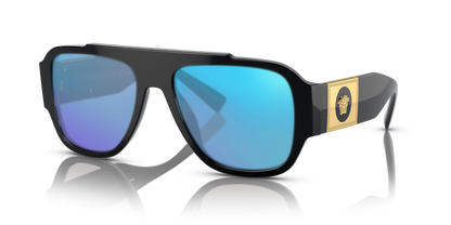 Black, Blue-Mirrored