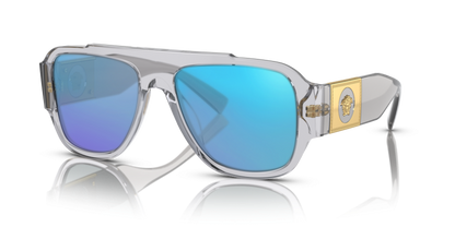 Transparent Grey, Blue-Mirrored