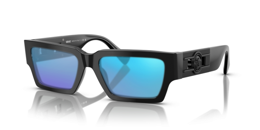 Black, Blue-Mirrored