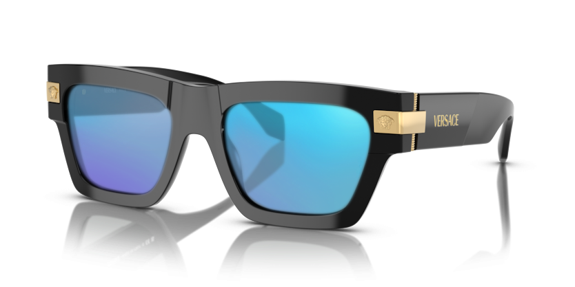 Black, Blue-Mirrored