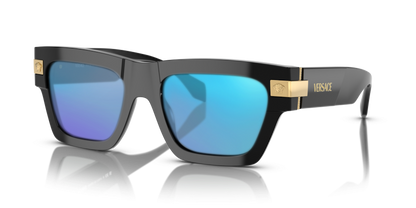 Black, Blue-Mirrored